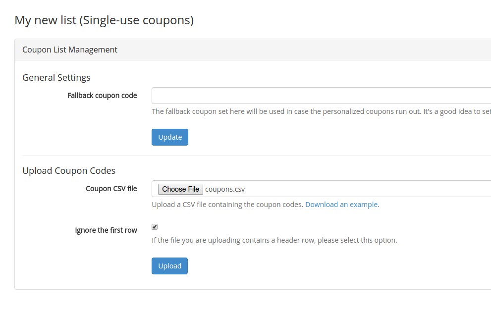 Uploading and using coupon lists – Remarkety - Support & Knowledge